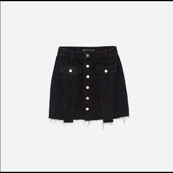Button Fly Mini Skirt - Picture 2 of 4